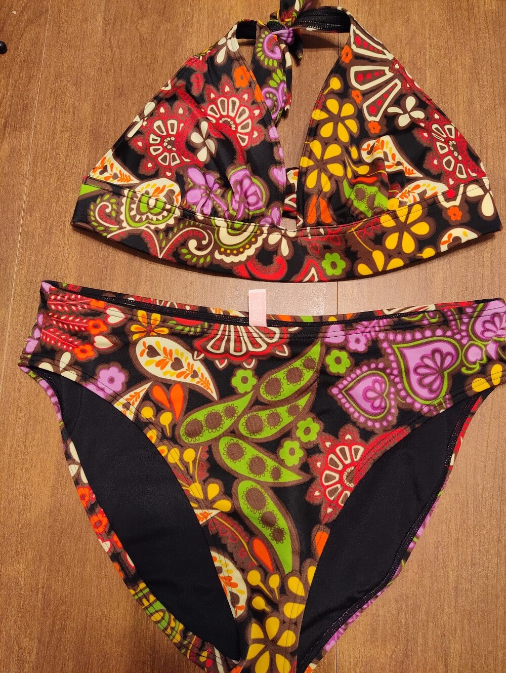 Victoria's Secret Brown Floral Paisley Halter Bikini - Multicolor